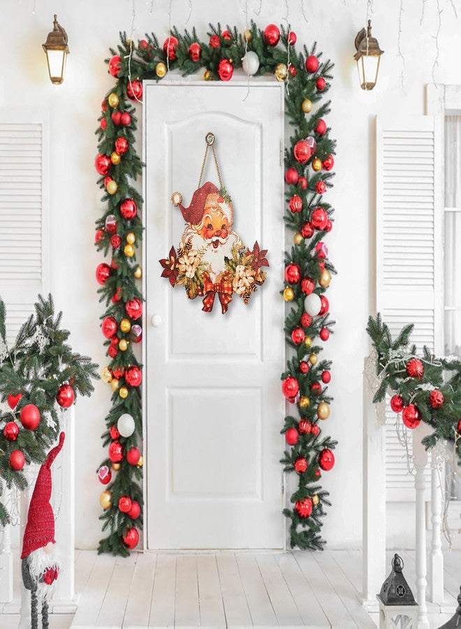 Rahase Vintage Style Santa Claus Welcome Sign - Wooden Hanging Sign for Front Door Xmas Wall Hanging Decor for Indoor Outdoor Christmas Party Supplies - Image 3